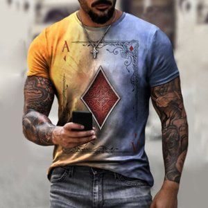 Ace of Diamonds Crew Neck Short Sleeve Men's T-Shirt